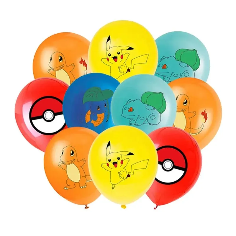 Pokemon Birthday Party Disposable Party Plates Pikachu Theme Tablecloth Character Balloon Birthday Decoration Baby Shower Suppli