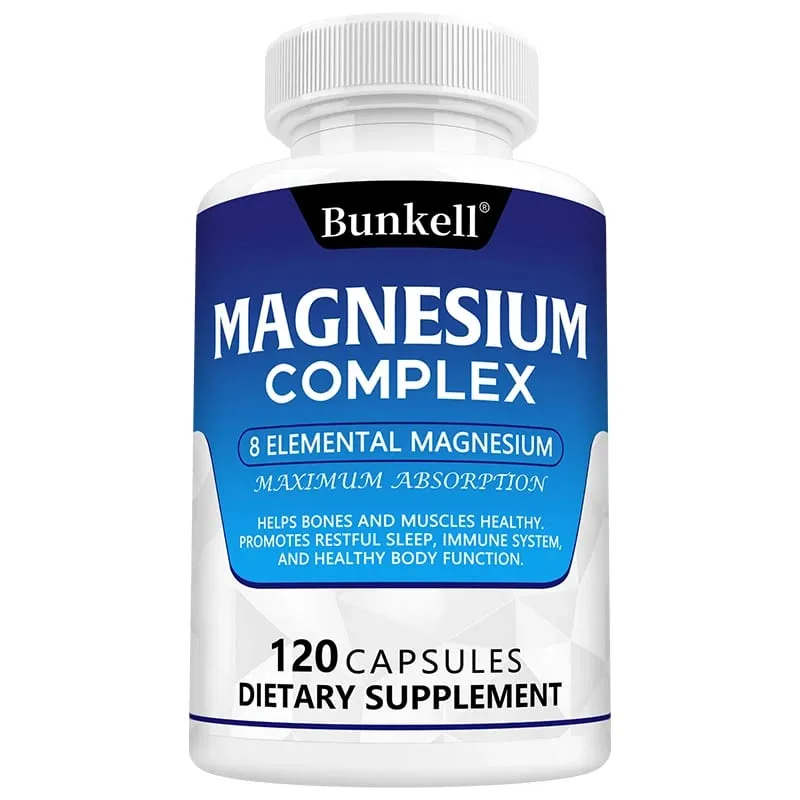 Magnesium Complex Supplement 8 Elemental 1000mg - para sa Bones Muscle Recovery Energy Vegan Non-GMO 120 Capsules — image 9
