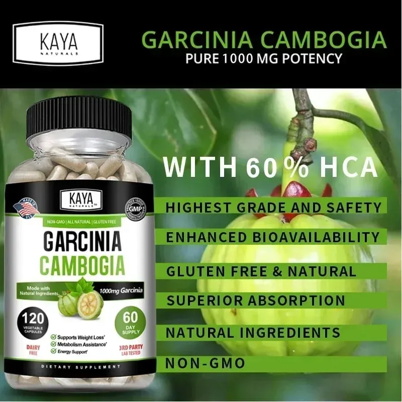 Garcinia Cambogia-Extrakt-Kapseln, 1000 mg, Appetitzügler für Männer und Frauen, Stoffwechsel, Energie, Darmreinigung — image 6