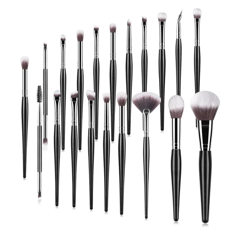 20Pcs Set Berus Mekap Bedak Foundation Blush Eyeshadow Berus Kening Alat Kosmetik dengan Beg Penyimpanan — image 8