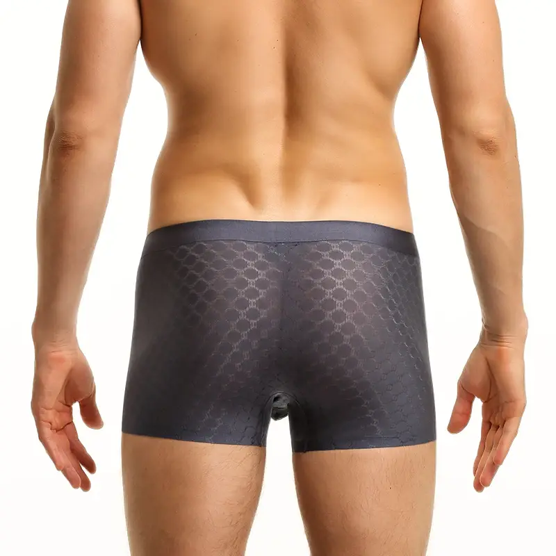 Ice Silk Underwear Men's Boxer Briefs Summer Thin Breathable Boxer Briefs Seamless Boxer Briefs Boys Shorts — image 2