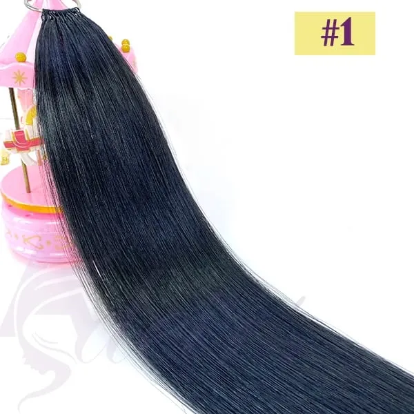 Nouveau Extensions de cheveux en plumes Double ligne, vrais cheveux naturels naturels, Microring, couleur marron blond, lisses,