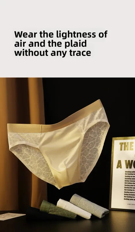 Liền Mạch Jacquard Nam Tam Giác Quần Lót Băng Lụa Mỏng Thoáng Khí Quần Lót Nhanh Khô Quần Đùi Nam Gợi Cảm U Phồng Túi Quần Lót — image 13