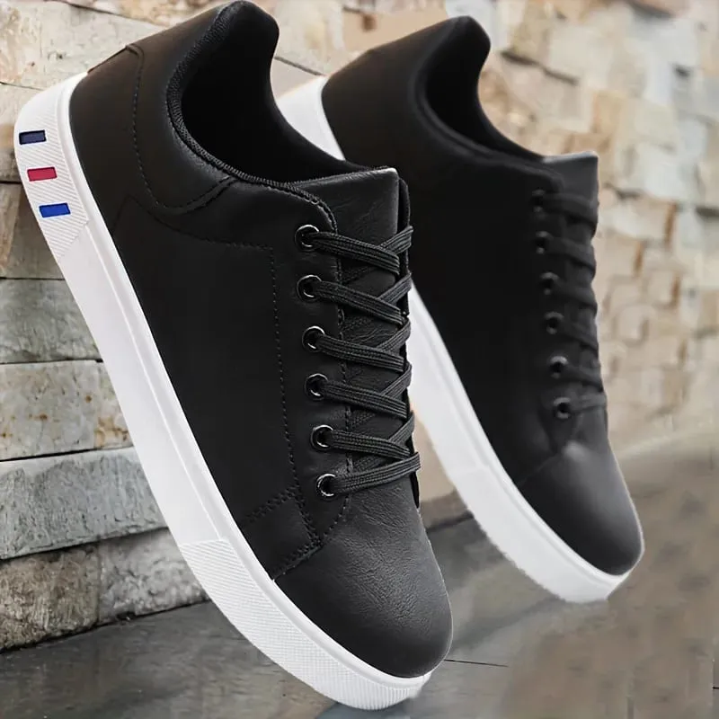 Black Vulcanized Sneakers Men's Flats Comfortable Shoes Lace up Zapatillas Hombre Autumn Spring Fashion Sneakers Plus Size 39-48 — image 9