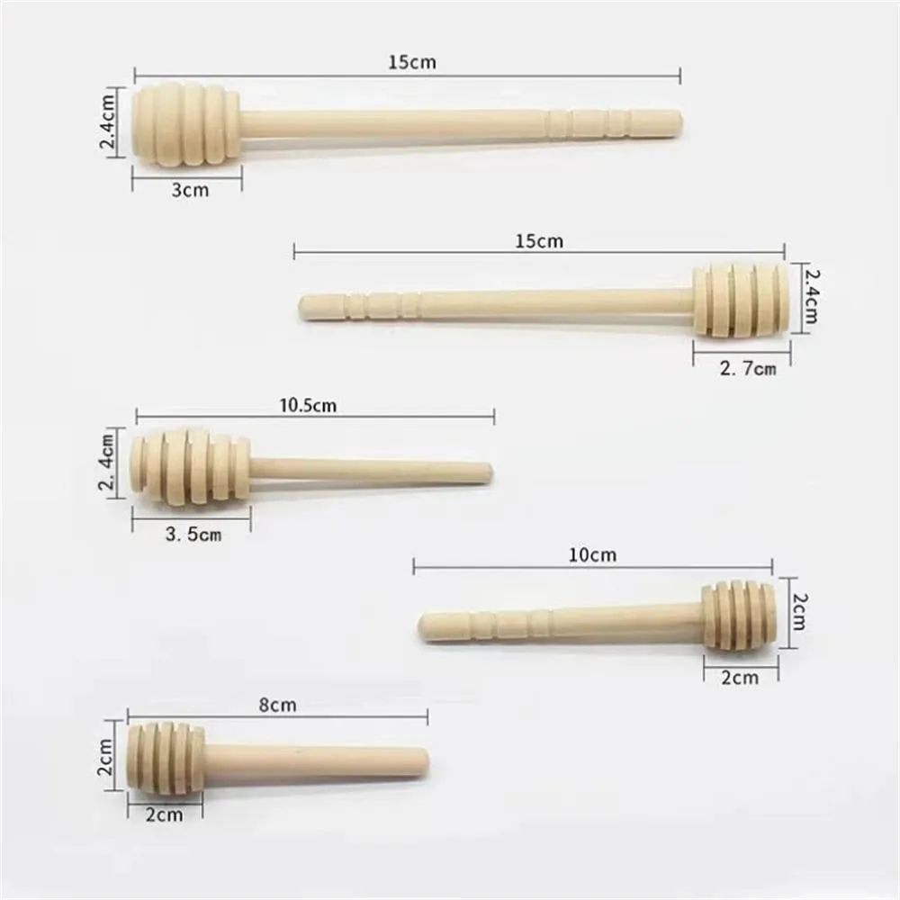 100 ชิ้นไม้น้ำผึ้ง Dipper Stick Server สำหรับน้ำผึ้ง Dispense Drizzle น้ำผึ้ง — image 3