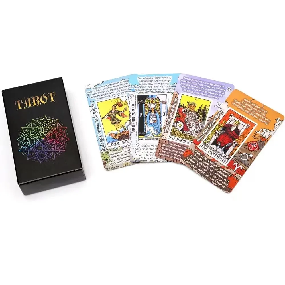 Deutsch Tarot Kartları Alman Tarot Güverte Oyun Oynamak Kader Kehanet Oyunu Masa Oyunu Kağıt talimatı ile Aile Partisi Oyunu — image 1
