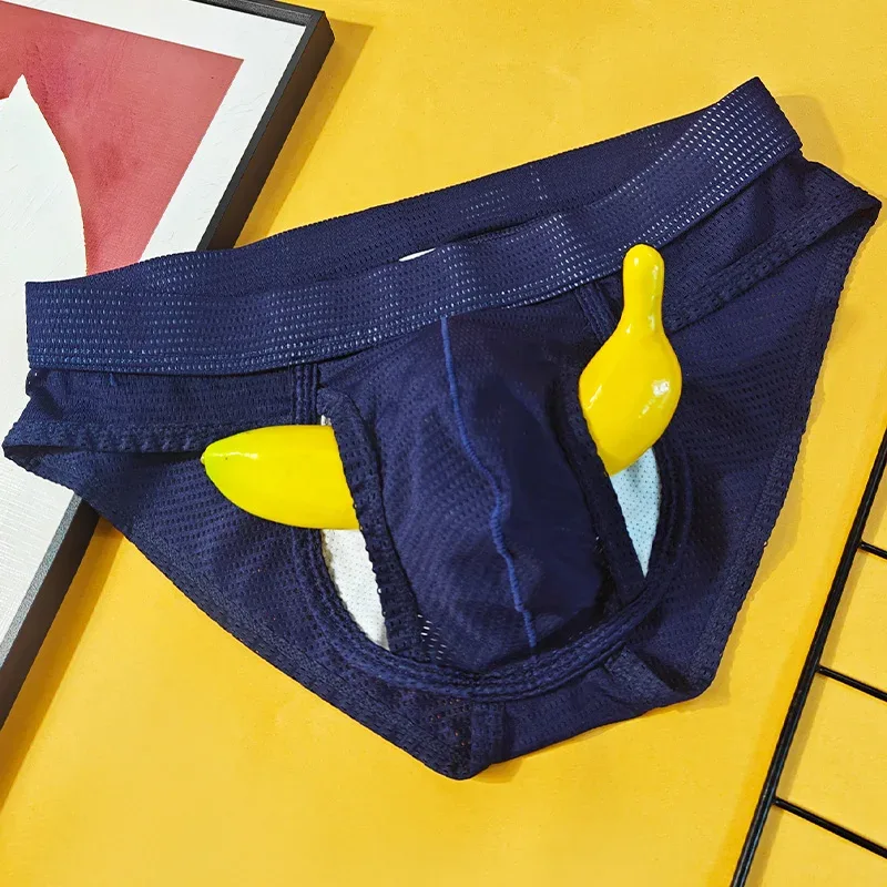 Sous-vêtements en maille respirante pour hommes, 1 pièce, avec pochette à mouche, renflement ouvert sur le devant, pochette séparée, slip pour jeunes, Version coréenne — image 26