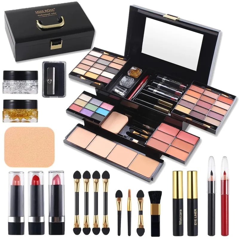 ชุดแต่งหน้า All-in-One Color Spirit Professional Matte Shimmer อายแชโดว์ลิปสติกบลัชออนกันน้ำพร้อมแปรง Mirror Case — image 5