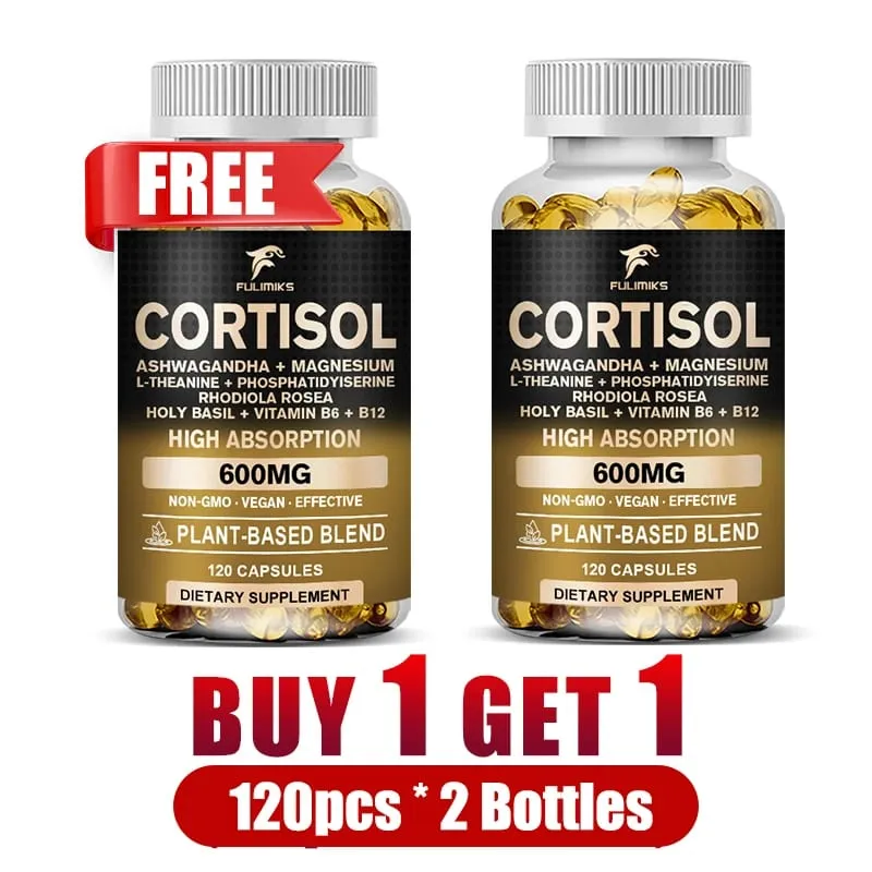 Reine Cortisol-Ergänzung mit Ashwagandha-Magnesium unterstützt die Gesundheit der Nebennieren und lindert Stress. Senkt hohe Cortisolspiegel — image 4
