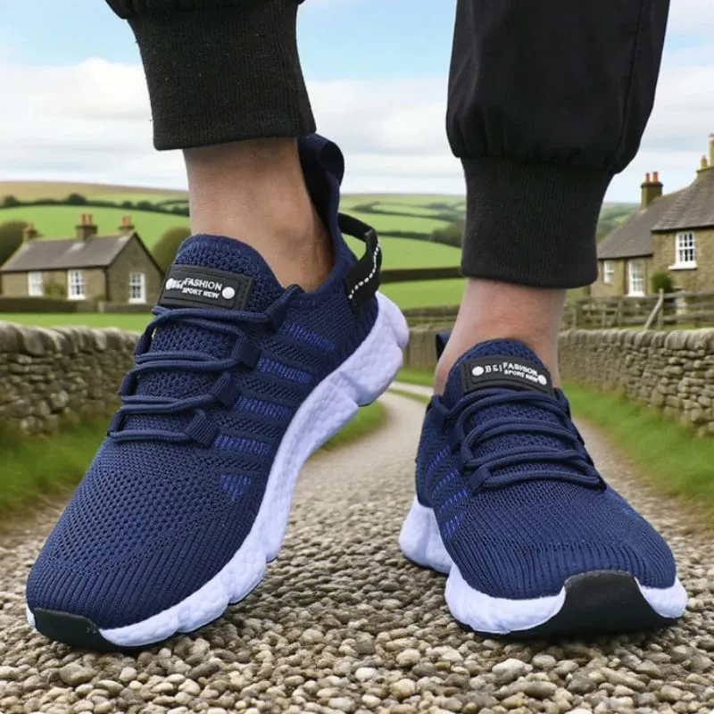 Løbesko med bløde såler til mænd Åndbar mesh Fleksibel Casual sneakers Komfortable bæredygtige såler Tennis træningssko — image 2