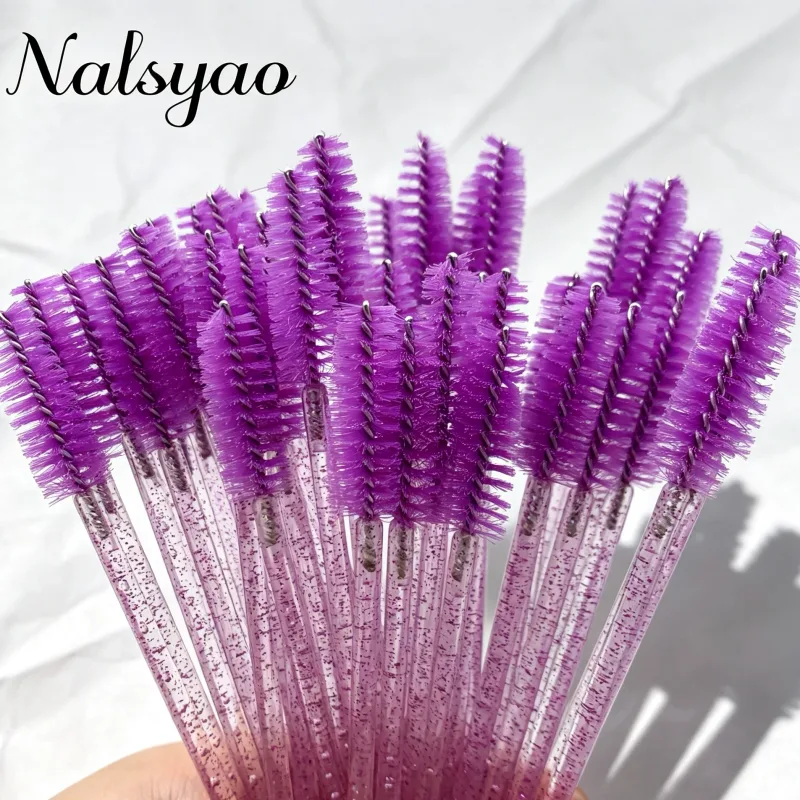 wholesale yelash brush makeup brushes 50pcs comb disposable mascara individual 6 color applicator wand lash makeup brushes tools