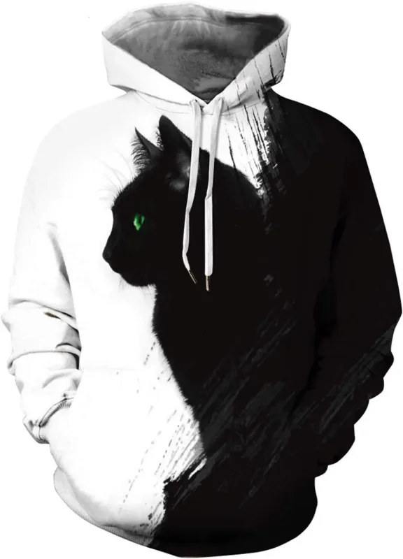 Mens Graphic Hoodies Unisex Novelty Print Hoodie, 3D Pattern Pullover Sweatshirt With Pocket, Long Sleeve Warm Graphic Hoodie Me