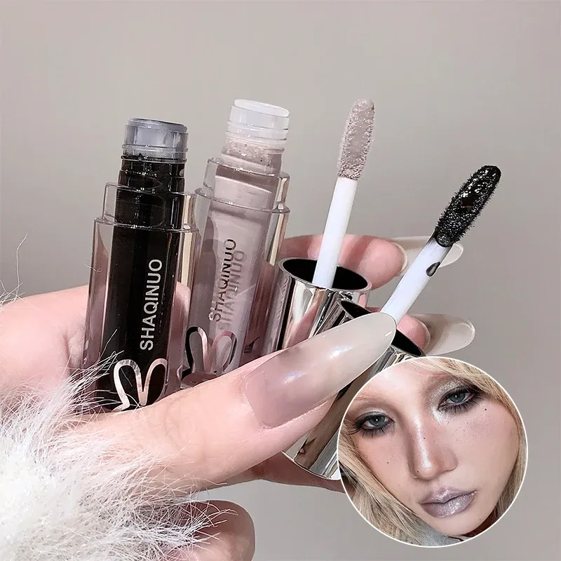 Mirror Watery Lip Gloss Lasting Moisturizing Lip Tint Cool Black Silver Gray Pearl Fine Sparkling Lipstick Makeup Cosmetics — image 4