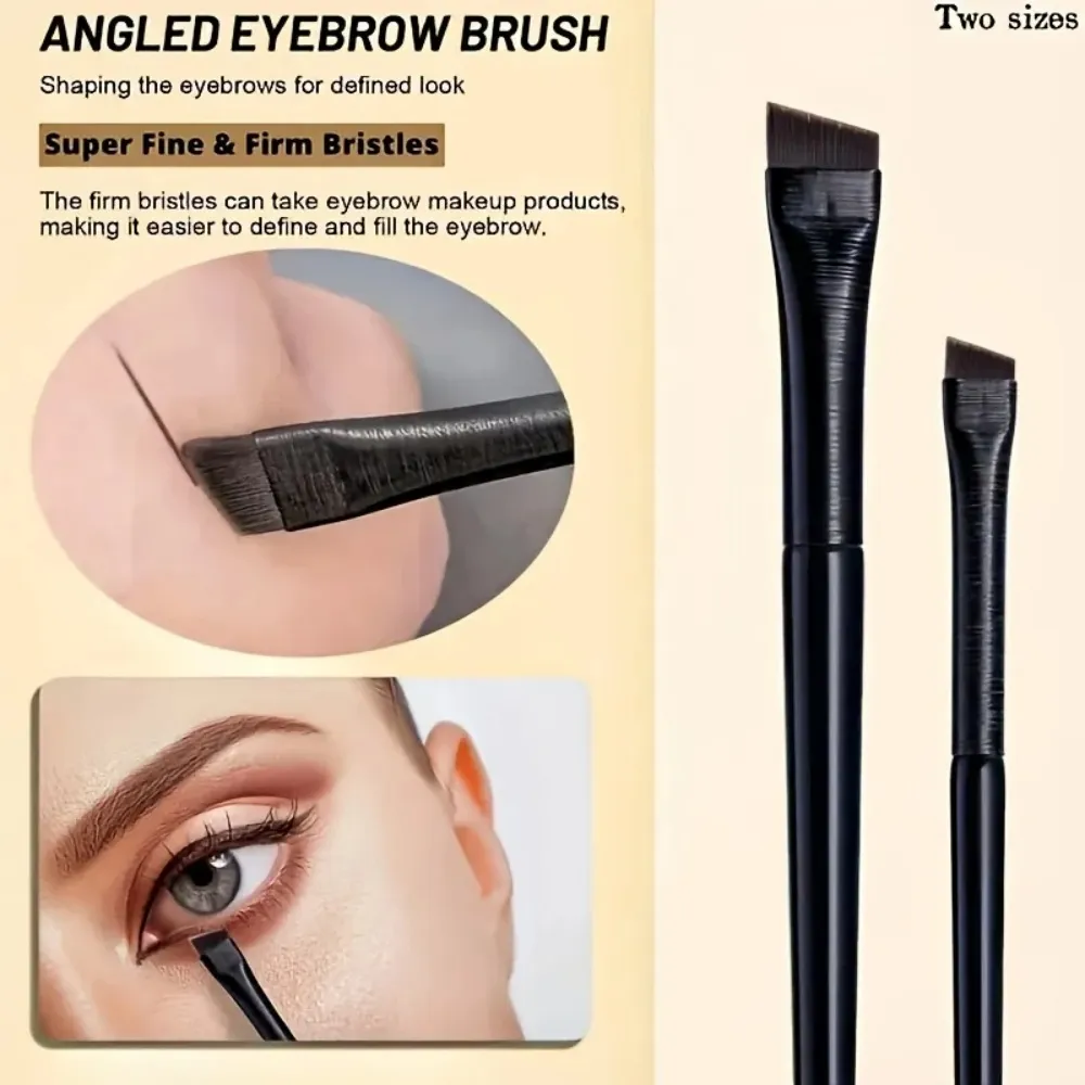 Sada 5 ks štětců na oční linky s úhlovou čepelí Ultra tenké přesné štětce na make-up Víceúčelový plochý štětec na oční linky na líčení očí — image 4