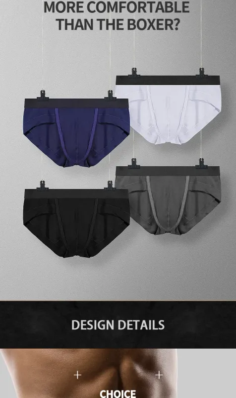 5PCSSlip da tre pezzi da uomo con custodia a forma di U, tessuto modal, traspirante, pantaloni a vita bassa estivi per giovani — image 10