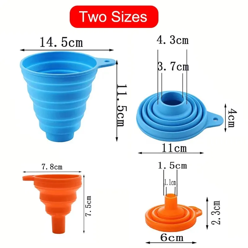 Entonnoir en Silicone pliable, trémie de remplissage S/L pour pot de cuisine, distributeur de bouteilles de vin, transfert automatique d'huile moteur et d'essence — image 2