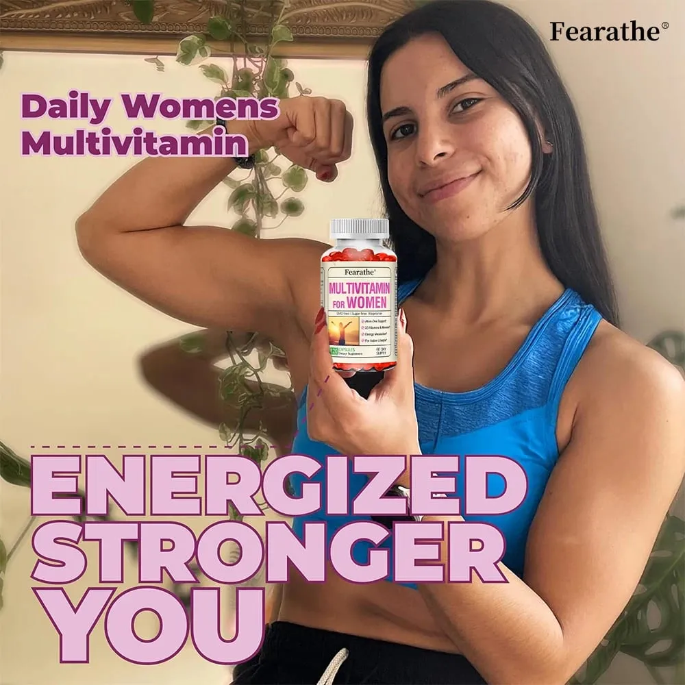 Multi-capsules quotidiennes pour femmes - Multivitamines quotidiennes antioxydantes pour soutenir l'énergie et la santé immunitaire - 120 gélules — image 2