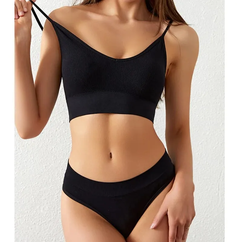 ไร้สายบางผู้หญิง Push Up Bra ชุด PLUS ขนาดกีฬา Halter Vest ภาษาฝรั่งเศสคำสามเหลี่ยมถ้วย Bras สำหรับชุดชั้นในสตรี — image 2