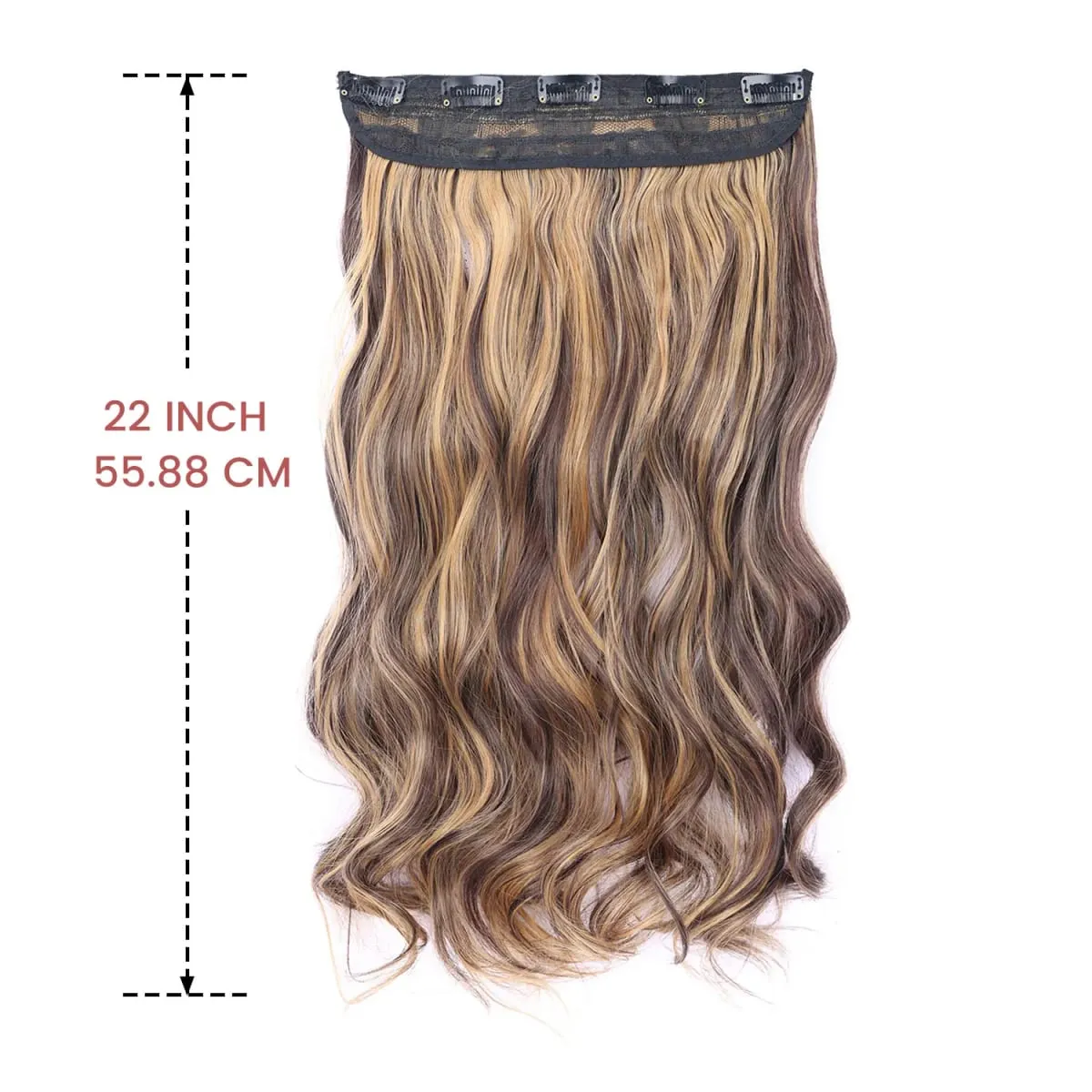Synthetic clip in hair extensions 5 clips in one piece high temperature fiber wavy hairpieces for women daily party holiday — image 6