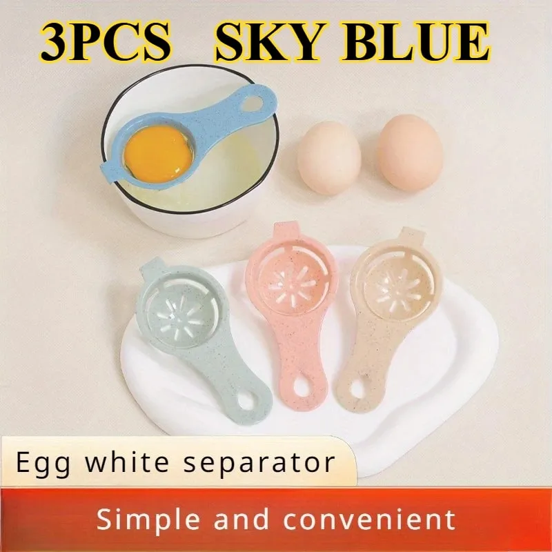 1pc Pemisah Telur Jerami Gandum Mampan - Penapis Kuning & Putih Mudah Untuk Membakar Alat Dapur