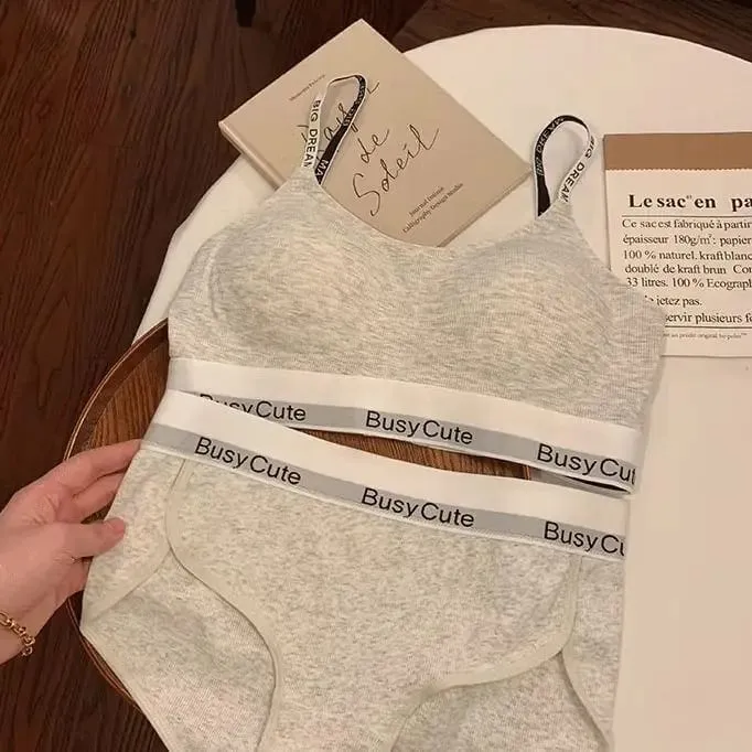 2026 Nová sada bezešvých podprsenek Letter Wireless Comfort Support Small Bust Lift Anti-Sag Daily Sport Women Spodní prádlo Spodní prádlo 32-38ABC