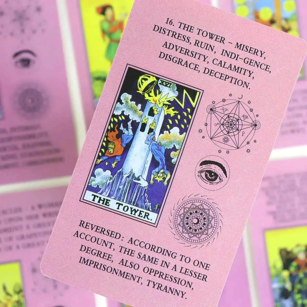 Pink Learning Tarot 78 τμχ Κάρτες Ταρώ με λέξεις-κλειδιά με βάση το σύστημα Rider Waite 10,3*6cm — image 2