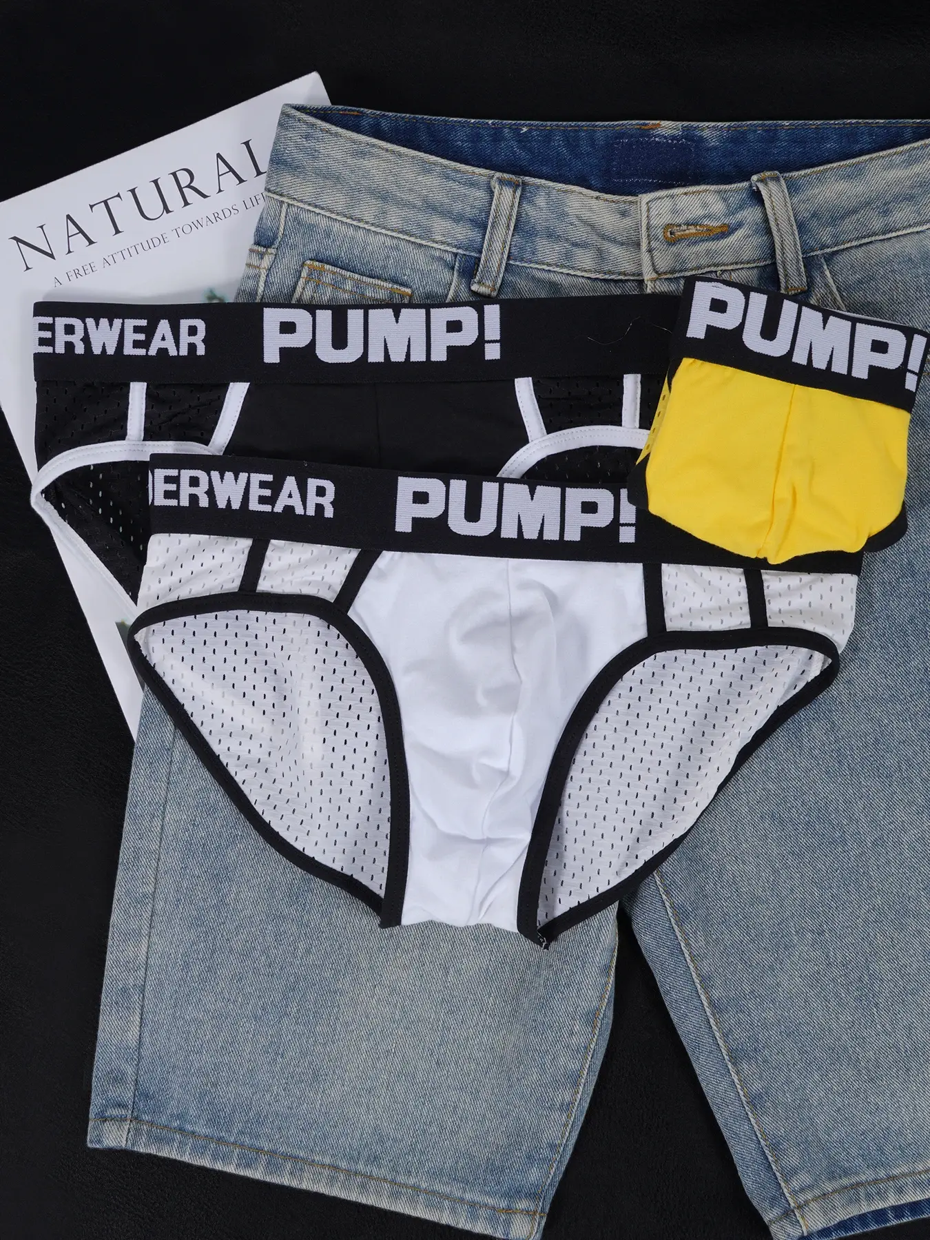 3PCS Men's PUMP! Mesh Briefs U Convex Pouch Elastic Waistband Breathable Quick Dry Sport Underwear — image 3