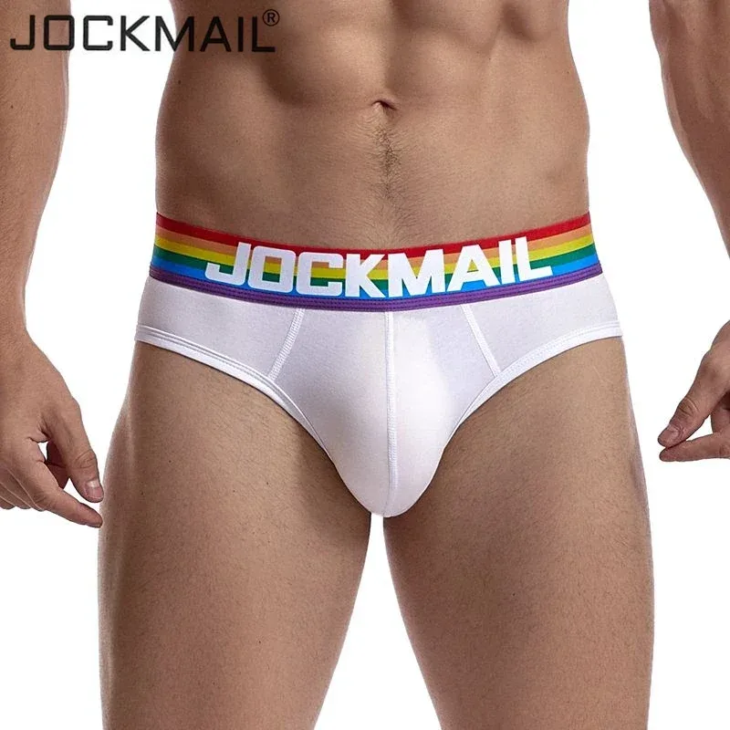 Jockmail Sexy Men's Underwear Briefs Cotton Low Rise Underpant Net yarn Lace, Breathable Summer Shorts calzoncillos hombre slip — image 2