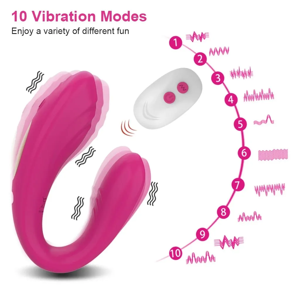 Erotischer kabelloser Klitoris-Vibrator mit Fernbedienung, U-förmiger Dildo, G-Punkt-Klitoris-Stimulat-Vibrator, Sexspielzeug für Frauen, Erwachsene, Paare — image 2