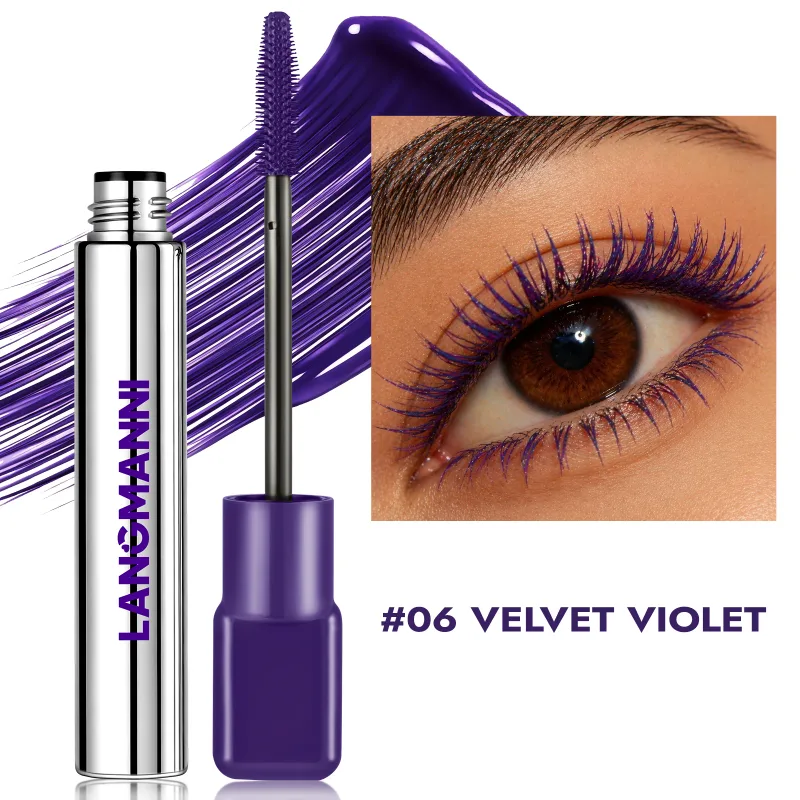 Il mascara blu colorato allunga l'estensione delle ciglia arricciatura in fibra spessa impermeabile verde bianco rosa nero cosmetici per il trucco degli occhi — image 12