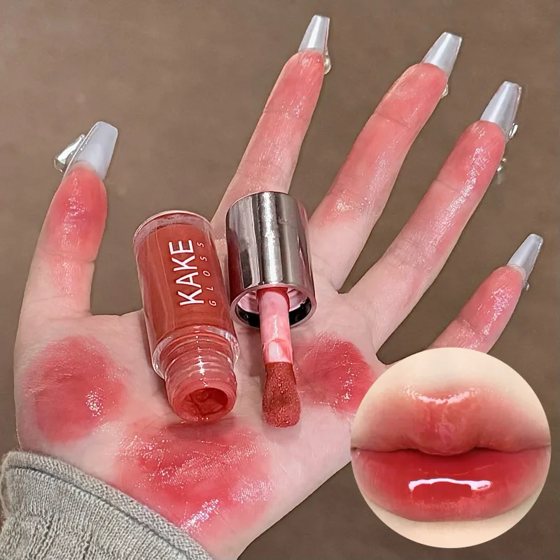 Spiegelflüssiger Lippenstift, feuchtigkeitsspendendes Gelee, braunes Wasser, leichte Lippenglasur, sexy Lipgloss, langlebig, nackte Lippentönung, Make-up-Kosmetik — image 12