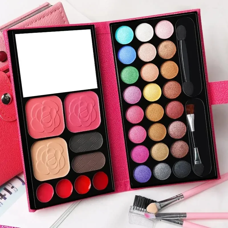 33 Colors Makeup Set Eye Shadow Powder Blush Lipstick Lasting Cosmetics Makeup with Mirror For Beginner Travel Portable Palette — image 1