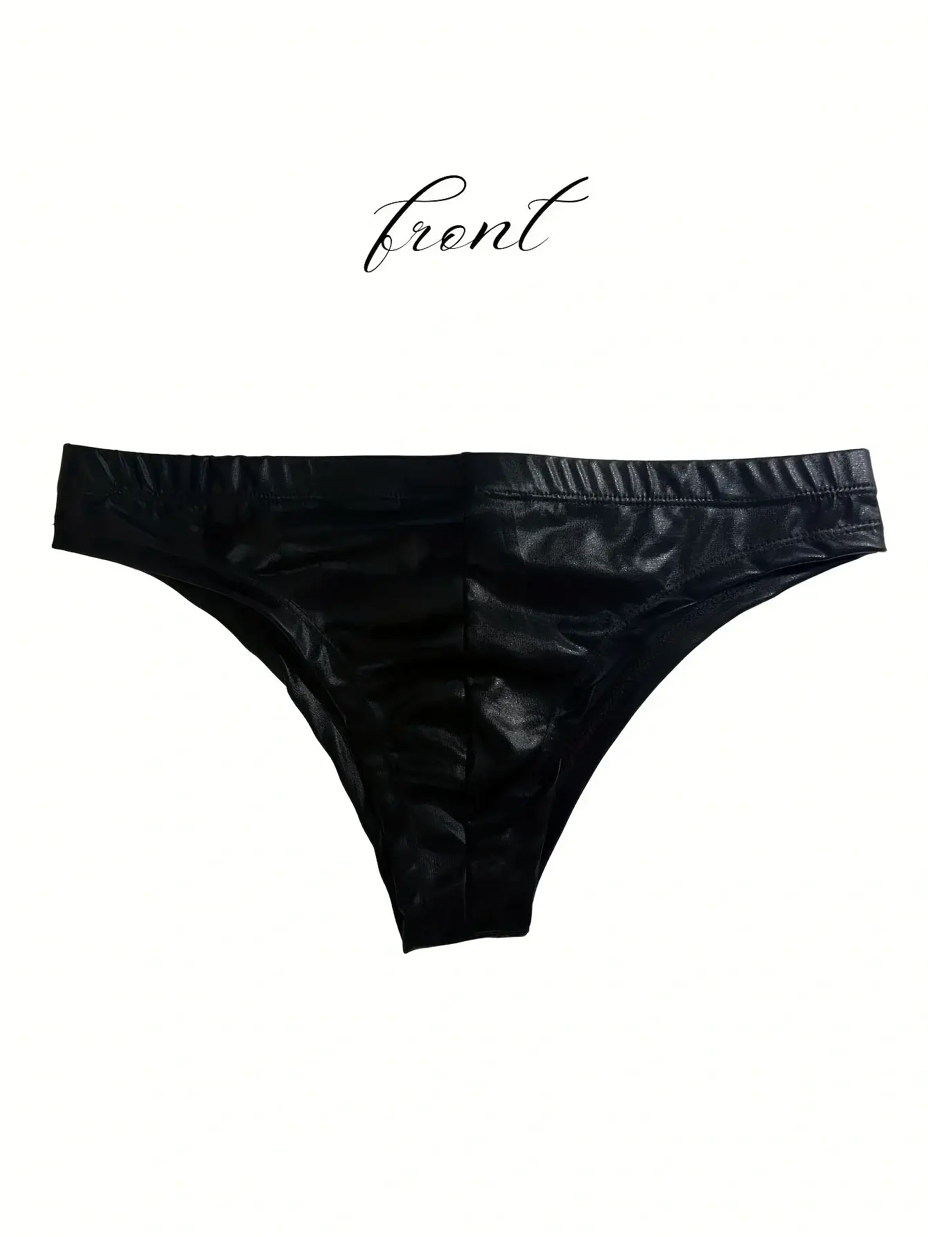 1Pc men's PU leather triangle underwear, sexy triangle underwear, boxing fitness, suitable for costume parties, sweet gift 3256809313293784 — image 2