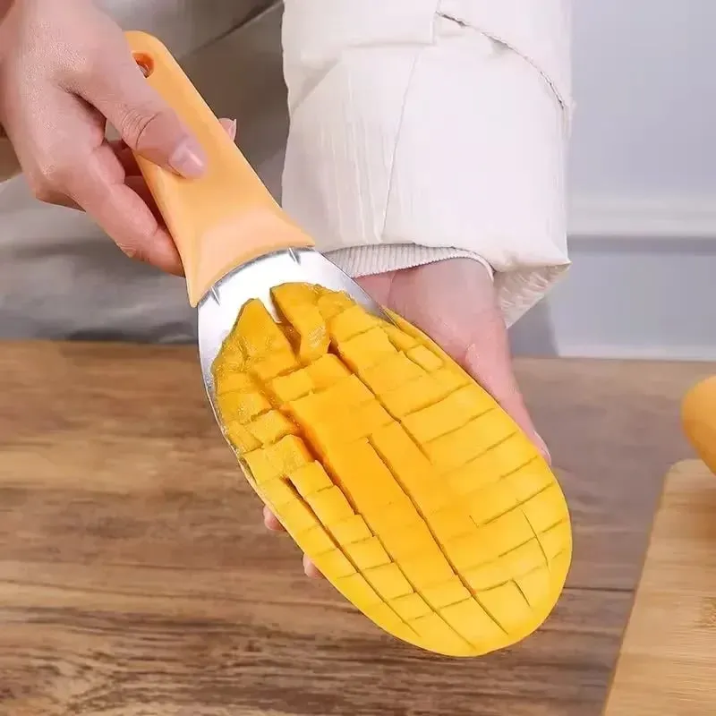 Gorąca wielofunkcyjna łyżka do mango Mango nóż do cięcia granulatu narzędzie obieraczka obieraczka Mango miarka do awokado kuchenne narzędzie do owoców — image 2