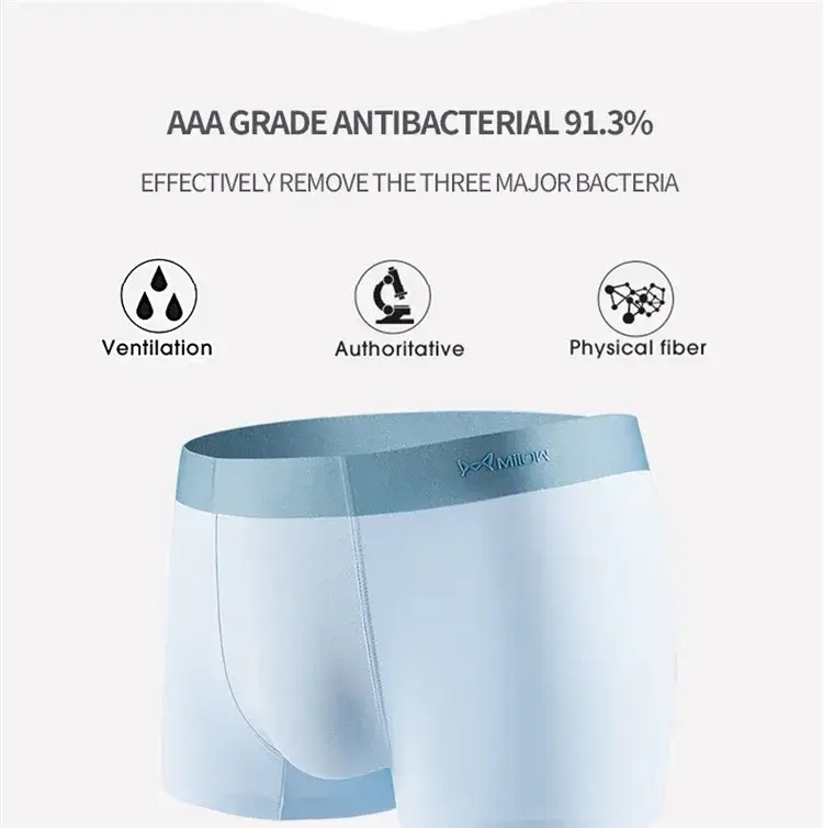 MiiOW 4Pcs Sexy Cotton Men Underpants Boxers Graphene Antibacterial Innerwear Man Underwear Breathable Men's Panties Underpants — image 4