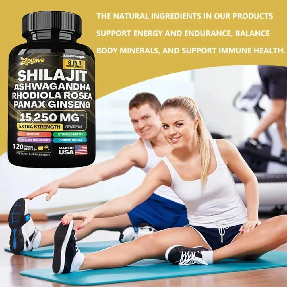 8 in 1 보충제 - 뇌 기억력 집중 에너지 면역 건강을 위한 인삼 Ashwagandha 함유 Shilajit — image 3