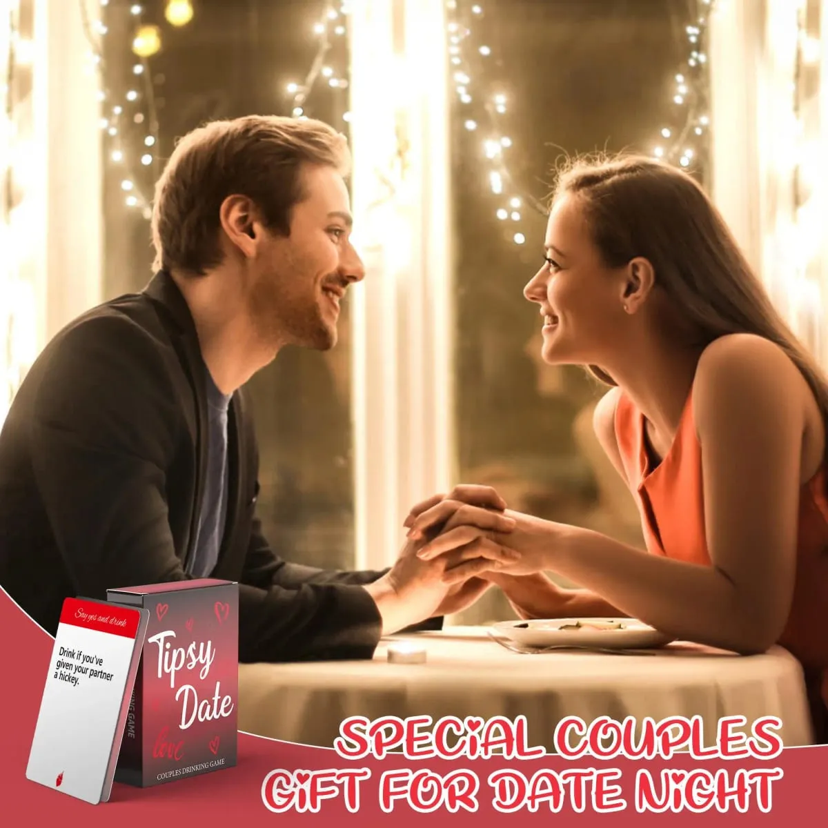 Gioco di carte da bere Tipsy Date da 50 pezzi per appuntamenti di coppia, incontri di amici, raduni, regalo di San Valentino — image 6