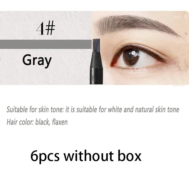 6/12PCS ดินสอเขียนคิ้ว Hard Core ขายส่งแต่งหน้าดึงสาย Haozhuang ยี่ห้อถาวร Peel off สีขาวสีดำกันน้ำธรรมชาติ — image 19
