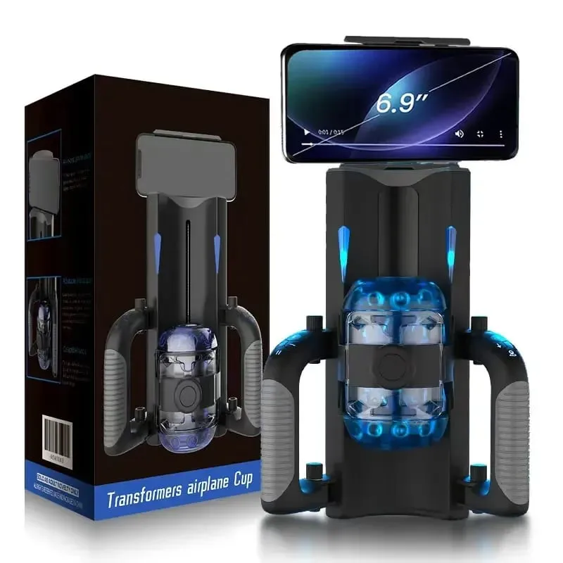 Totalmente automático lidar com masturbador 6 segmentos de ponto fixo telescópico masculino uma chave explosão masturbação copo treinador brinquedos sexuais para homem