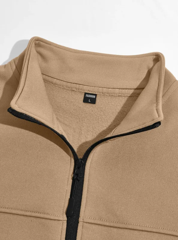 Four Seasons men's full-zip soft-shell jacket with stand-up collar, side pockets, long sleeves and relaxed casual style — image 34