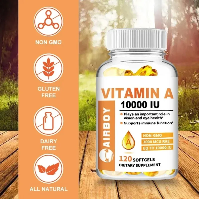 Vitamin A 10000IU - Supports Healthy Vision and Immune System Skin Health - Non-GMO Gluten FreeSupplements — image 1