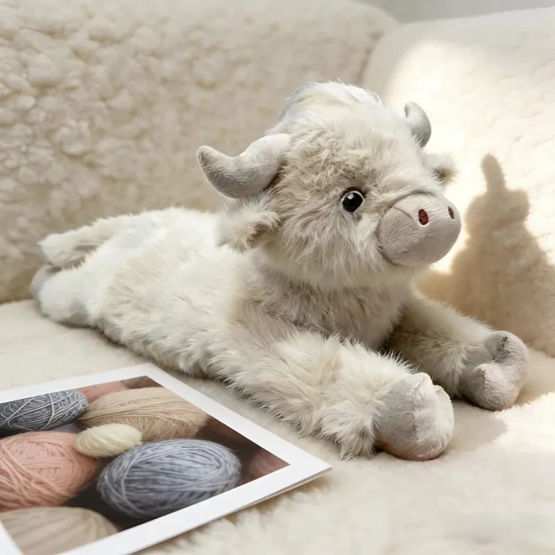 40 ซม.Highland COW ตุ๊กตาสัตว์ตุ๊กตาวัวนอนหมอนโซฟาพนักพิงเบาะของขวัญวันเกิด