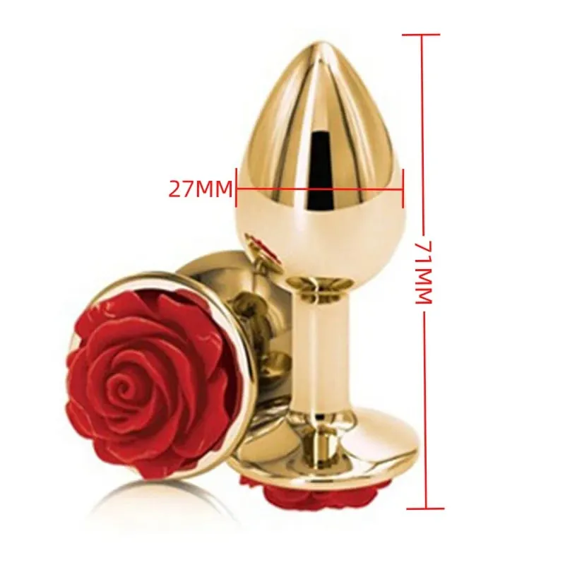Manik Dubur Logam Saiz Kecil Palam Punggung Pelangi Mini Rose emas Palam Punggung Barang Kemas Kristal Jurulatih Dildo Dubur Melancap Mainan Seks