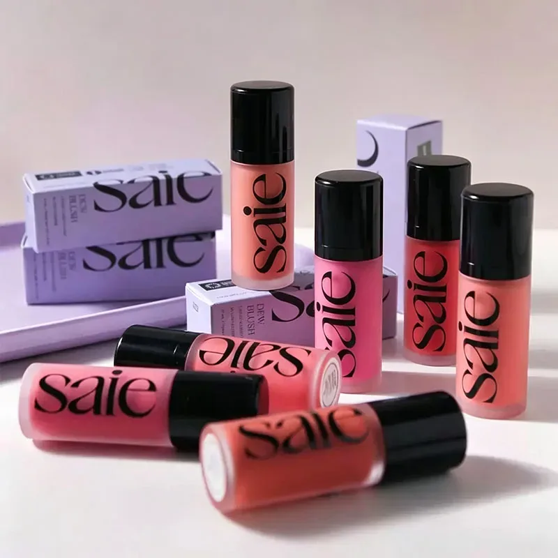 Saie Hydrating Blendable Dewy Liquid Blush Mat Svampehoved Blusher Naturlig Holdbar Brighten Facial Contour Blush Tint Makeup — image 3