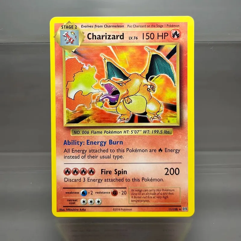 Charizard PTCG Single Collection Card 1. vydání 1996 Vmax Ex Rare Rainbow Card PKM Proxy karty Hračky Dárky — image 39