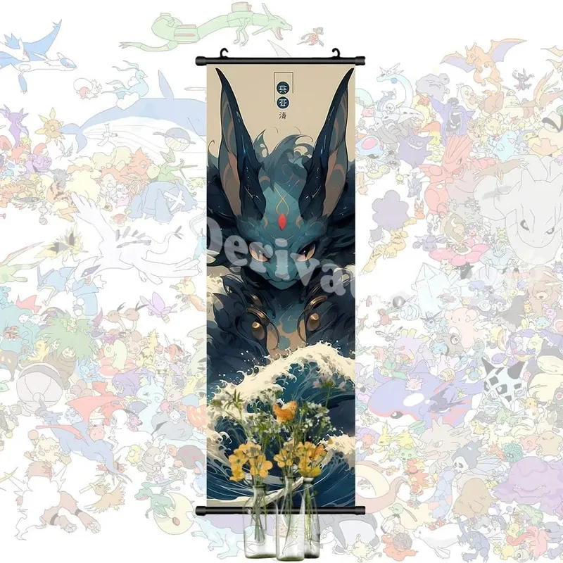 Poster stampato Anime Opere d'arte da parete Gengar Immagini Charizard Dipinto su tela Pikachu Appeso Pergamene Home Room Decor — image 13