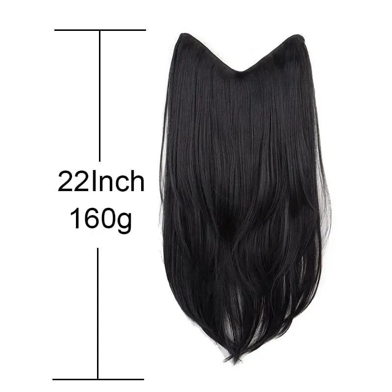 22 นิ้วสังเคราะห์ยาว Micro CURLY Layered Hair EXTENSION Patch ธรรมชาติที่มองไม่เห็น One Piece วิกผมสำหรับผู้หญิง — image 3