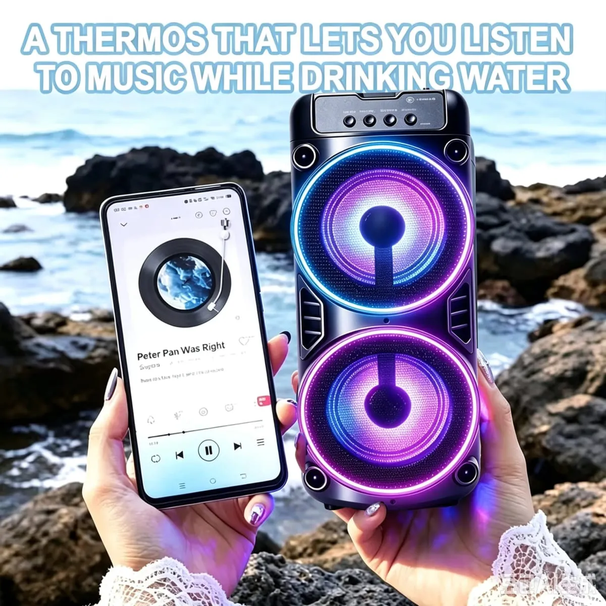Altoparlante Bluetooth professionale di grandi dimensioni, design portatile con subwoofer JBL Party Box, luci LED compatibili con funzioni BT/USB/TF/AUX/FM/TWS/MIC/EQ Karaoke professionale. Regalo ideale per compleanni, Natale e Capodanno — image 8