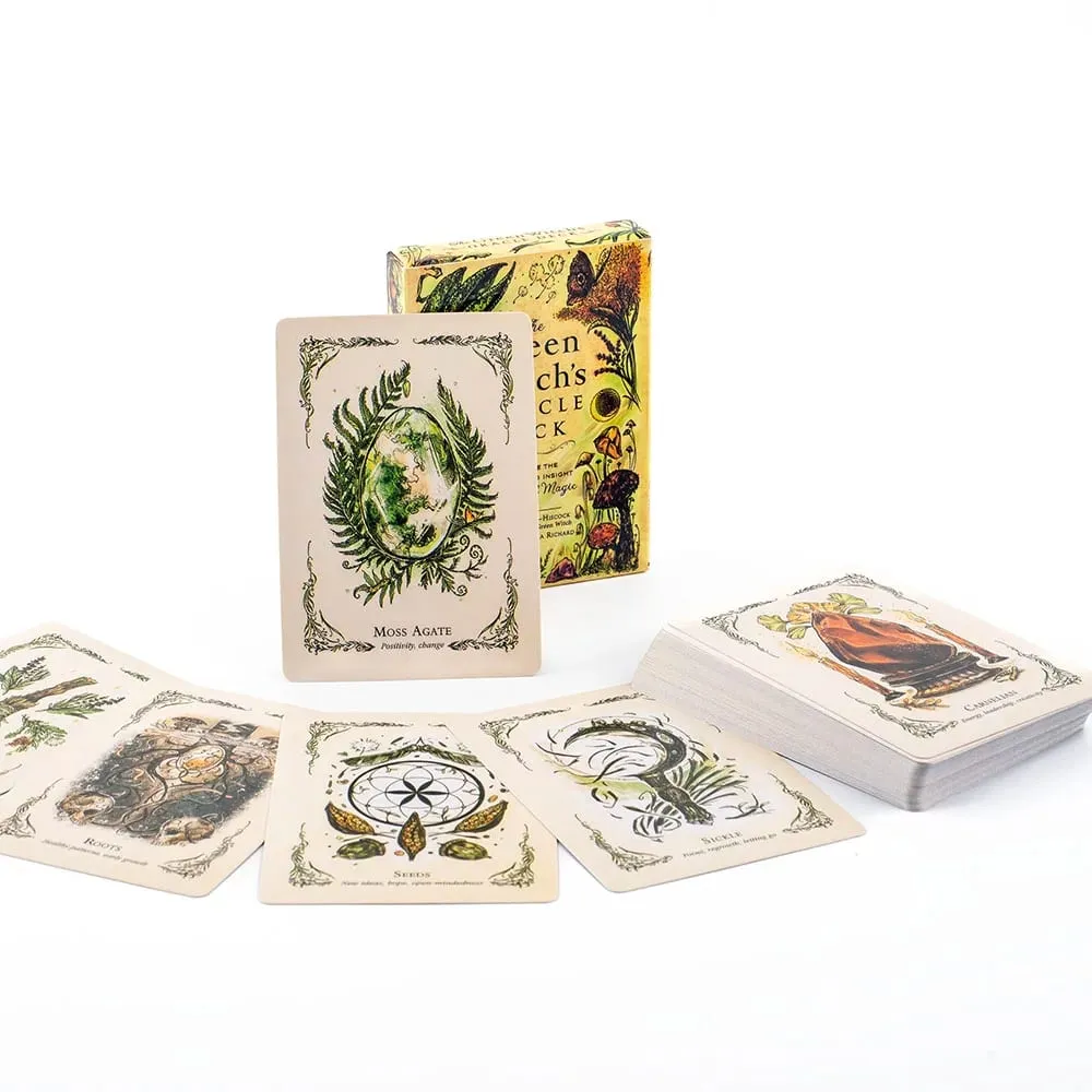 TK119K The Green Witch's Oracle Deck 50Pcs Tarot Leisure Entertainment Game Card Family Gathering Divination Deck 10.3*7.3cm — image 1