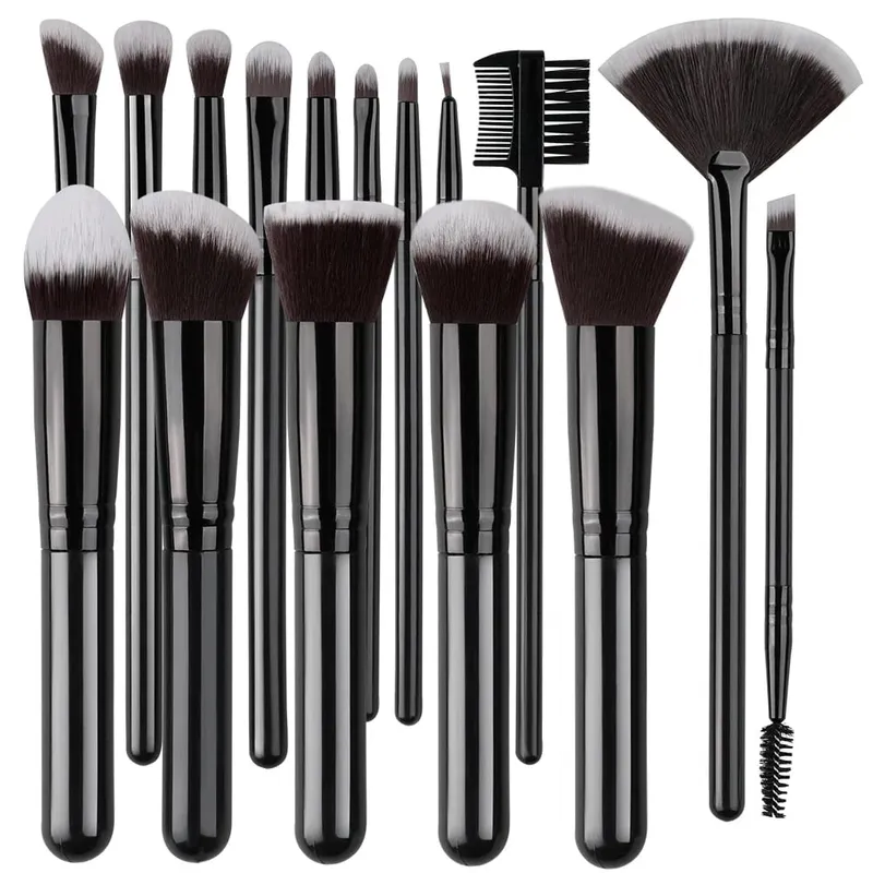 16 stk professionelt makeup børstesæt øjenskygge Contouring Foundation Highlight Indstilling Powder Blending Makeup Sponge Powder Puff